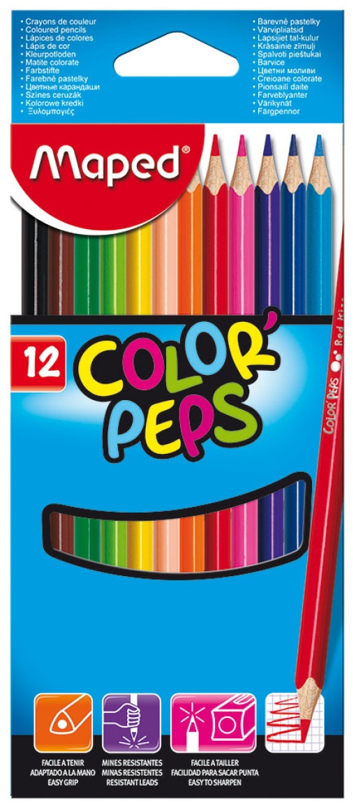 Lápis de Cor MAPED Color Peps Classic Longos caixa com 12