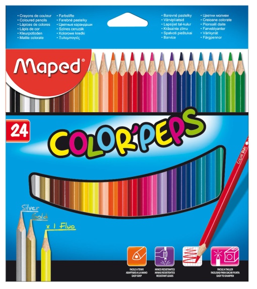 Lápis de Cor MAPED Color Peps Classic Longos caixa com 24