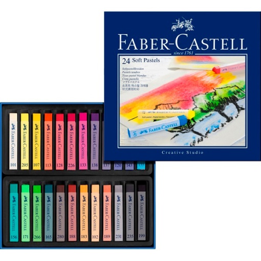 Pastel Seco Soft FABER-CASTELL CREATIVE Studio 24 Cores Compridos
