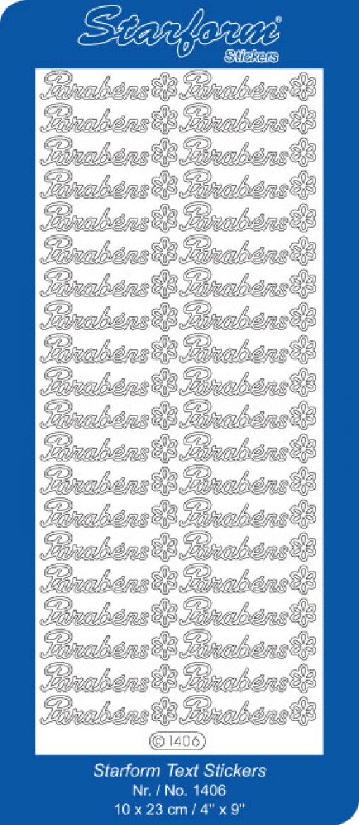 Autocolantes STARFORM Parabéns Dourado