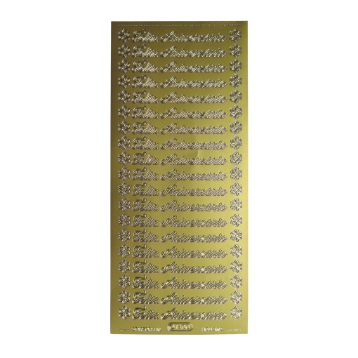 Autocolantes STARFORM Feliz Aniversário Dourado