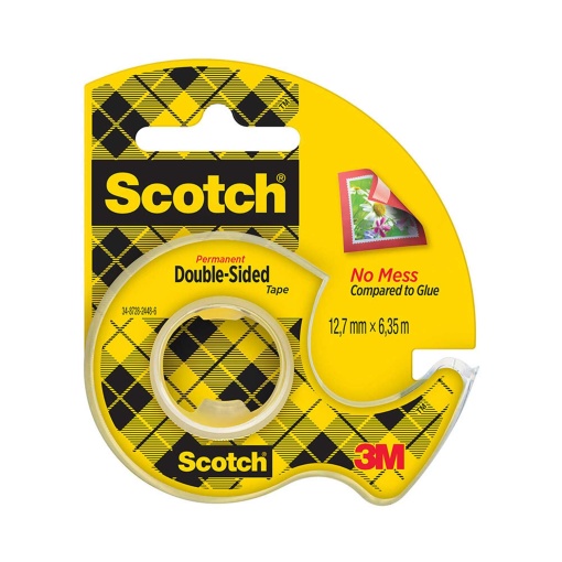 Fita Bi-adesiva 6,3mx12mm Transparente com Desenrolador SCOTCH 136D