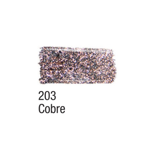 Tinta para tecido glitter ACRILEX cobre 203 37ml