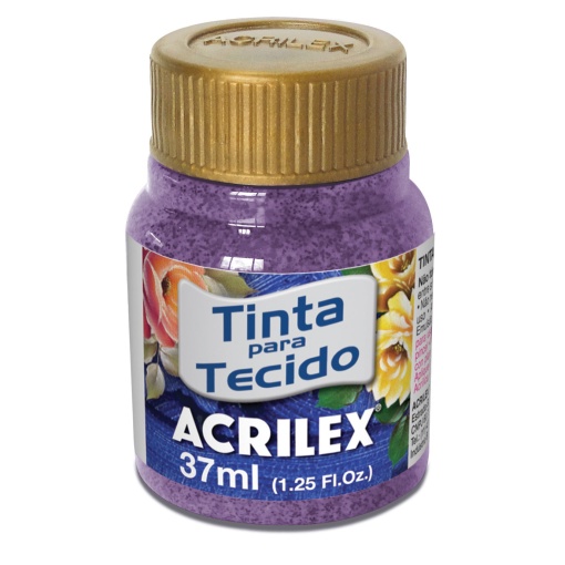 Tinta para Tecido Glitter ACRILEX Violeta 207 37ml