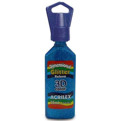 Tinta Dimensional Glitter ACRILEX Relevo 3D Azul 204 35ml