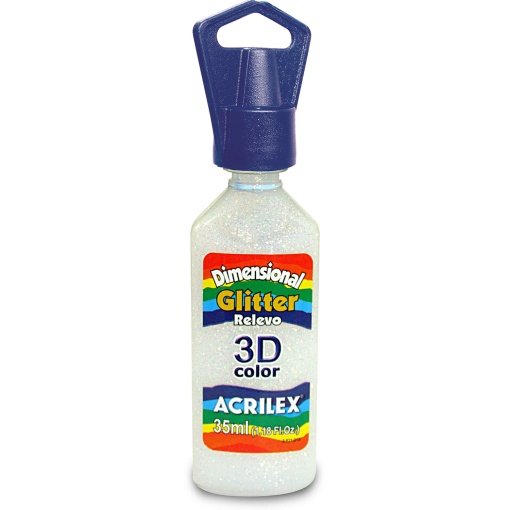 Tinta Dimensional Glitter ACRILEX Relevo 3D Cristal 209 35ml