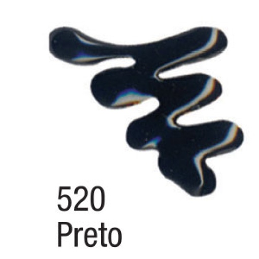 Tinta Dimensional Brilhante ACRILEX Relevo 3D Preto 520 35ml