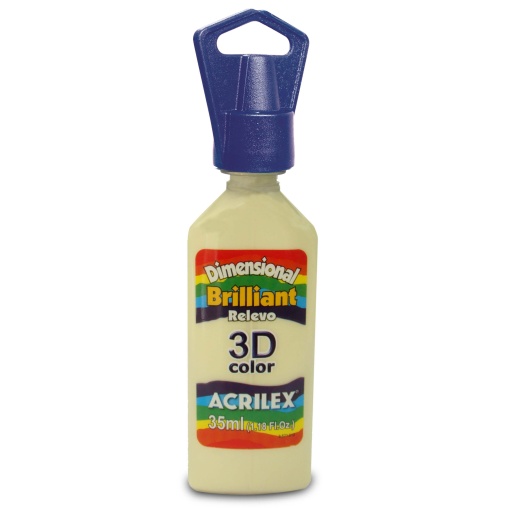 Tinta Dimensional Brilhante ACRILEX Relevo 3D Marfim 529 35ml