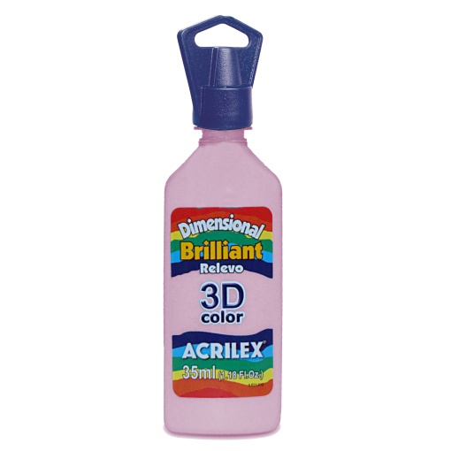 Tinta Dimensional Brilhante ACRILEX Relevo 3D Rosa Bebé 813 35ml
