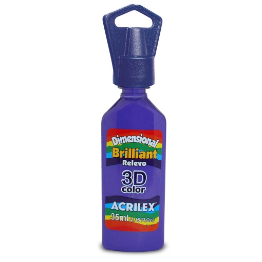 Tinta Dimensional Brilhante ACRILEX Relevo 3D Violeta 540 35ml