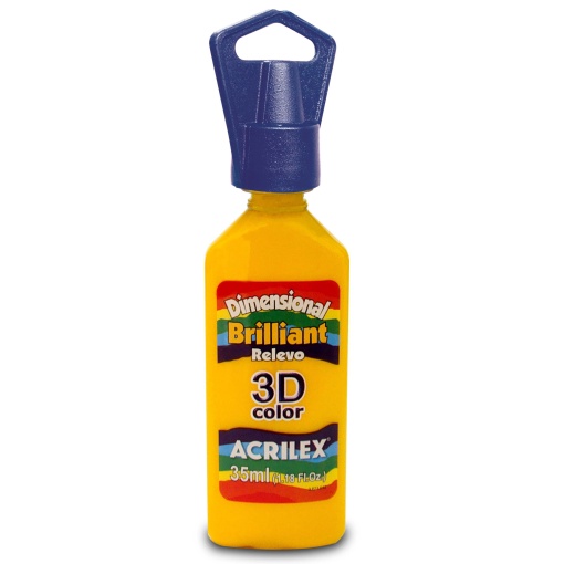 Tinta Dimensional Brilhante ACRILEX Relevo 3D Amarelo 505 35ml