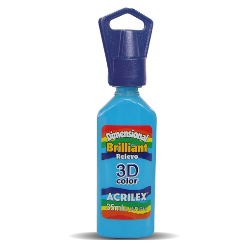 Tinta Dimensional Brilhante ACRILEX Relevo 3D Azul Celeste 503 35ml
