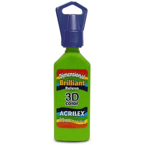 Tinta Dimensional Brilhante ACRILEX Relevo 3D Verde 572 35ml