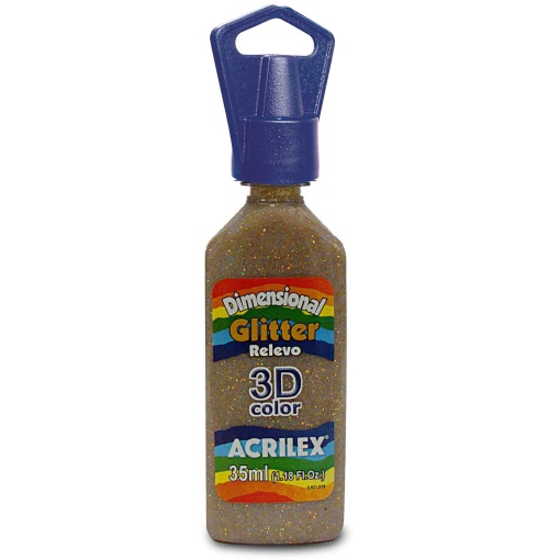 Tinta Dimensional Glitter ACRILEX Relevo 3D Amarelo 212 35ml