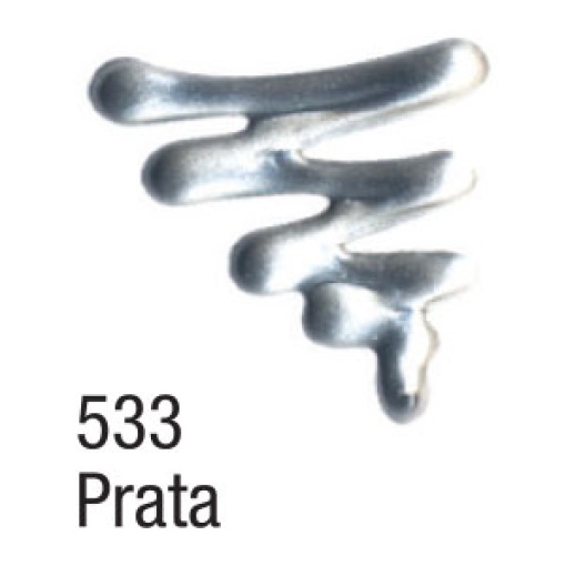 Tinta Dimensional Metallic ACRILEX Relevo 3D Prateado 533 35ml