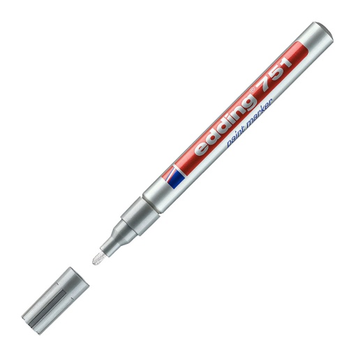 Marcador EDDING 751 1-2mm prateado