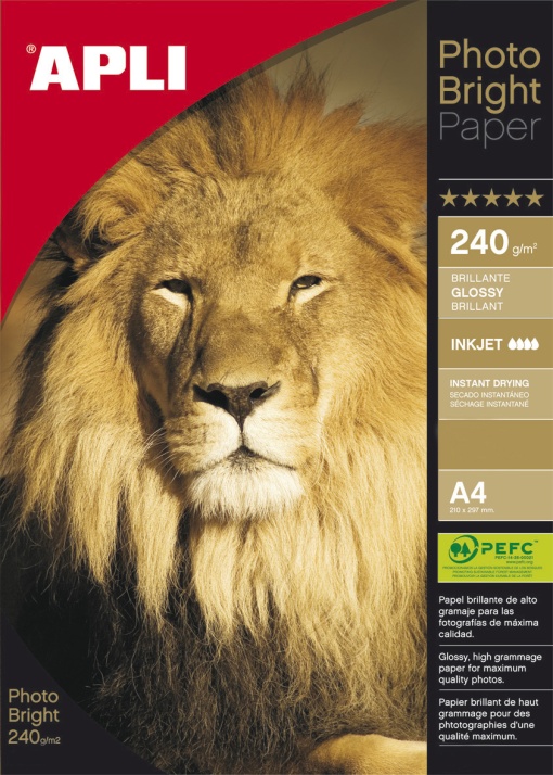 Papel Fotográfico A4 240g APLI Glossy 20 folhas