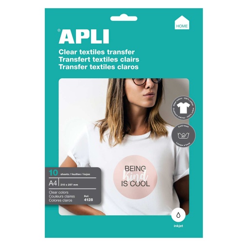 Papel Transfer para Têxteis Claros APLI Branco 10 folhas