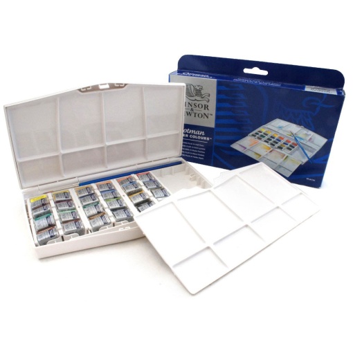 Aguarelas em pastilha WINSOR & NEWTON Cotman com 24 cores