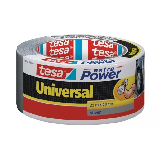Fita adesiva multiusos duct tape 25mx50mm cinza TESA Extra Power Universal 56388-00000-12