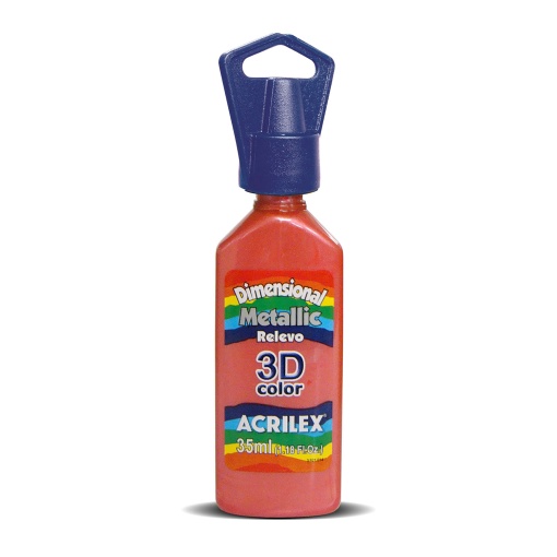 Tinta Dimensional Metallic ACRILEX Relevo 3D Vermelho 555 35ml