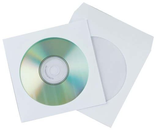 Bolsa CD/DVD KF branco com 50 unidades