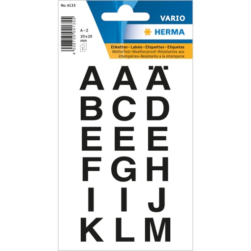 Autocolantes HERMA VARIO letras A-Z 4135