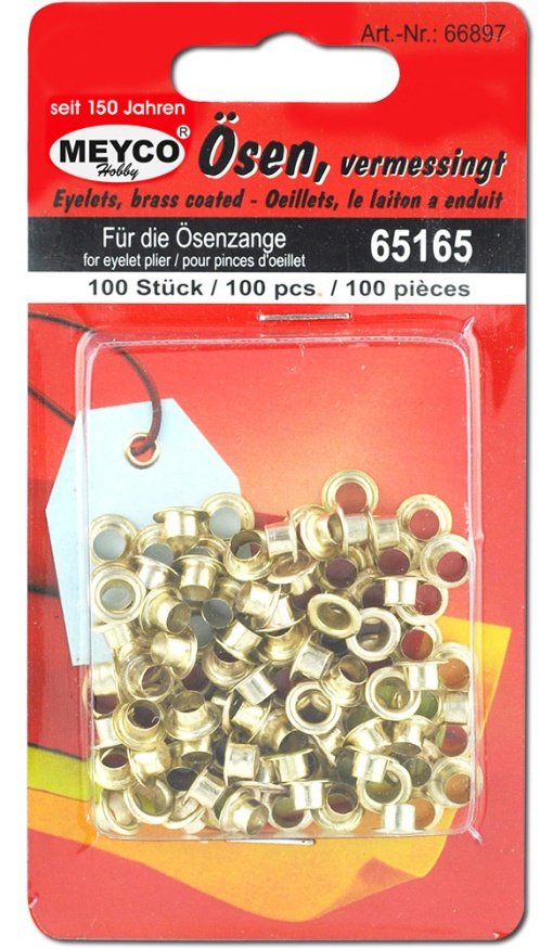 Ilhoses 5mm MEYCO dourado com 100 unidades