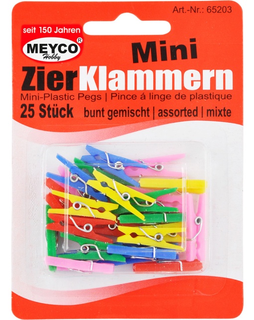 Molas de plástico 25mm com 25 unidades sortidas MEYCO