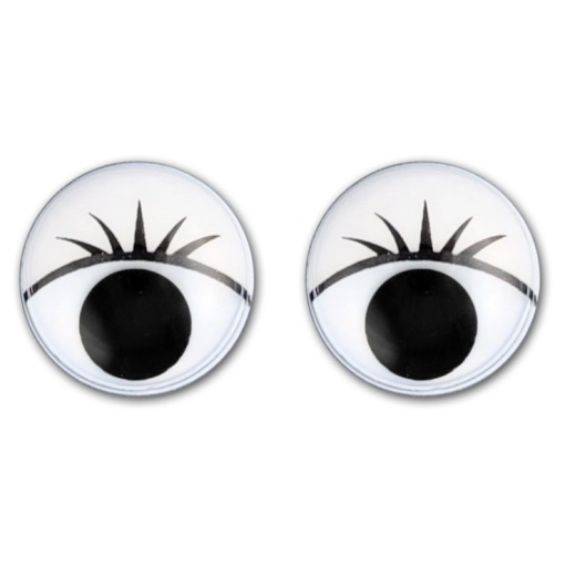 Olhos com pestanas MEYCO redondos 12mm com 10