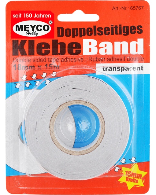 Fita Bi-adesiva 15mx18mm Transparente MEYCO 65767