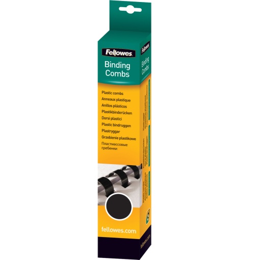 Argolas de Encadernação Plásticas 6mm Preto Caixa com 25 FELLOWES