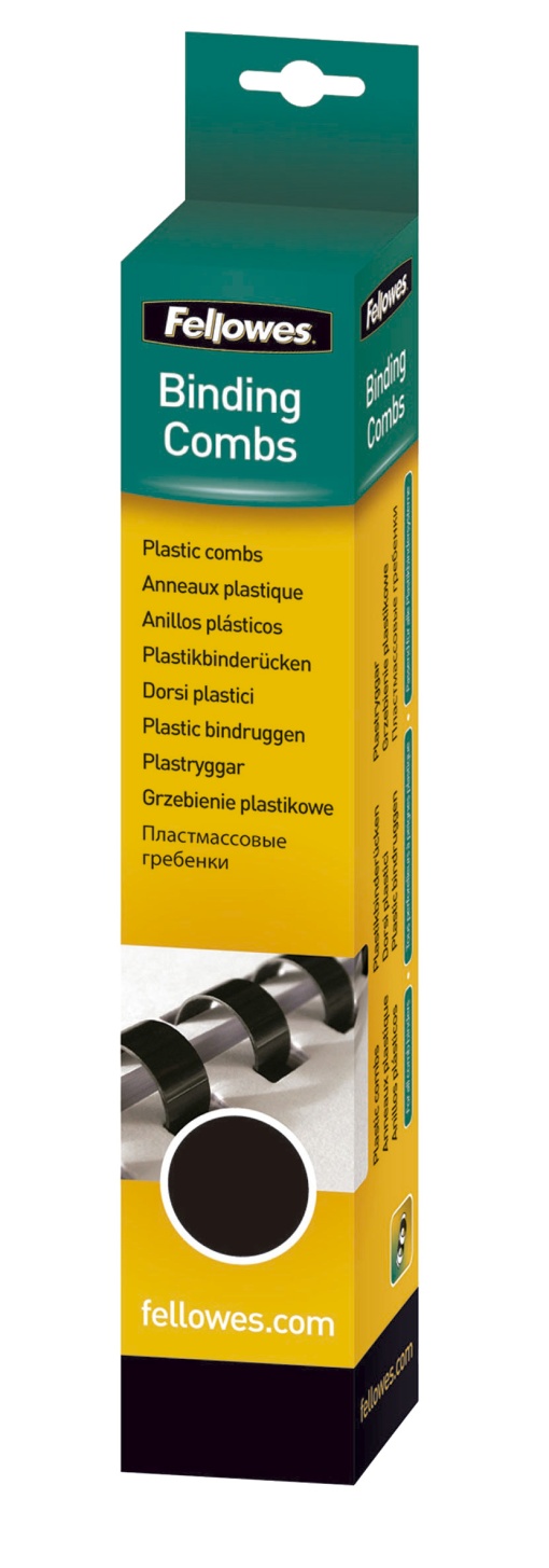 Argolas de Encadernação Plásticas 10mm Preto Caixa com 25 FELLOWES