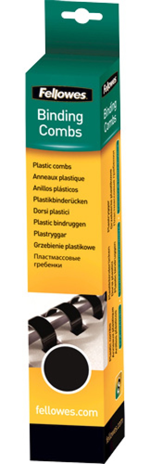 Argolas de Encadernação Plásticas 12mm Preto Caixa com 25 FELLOWES