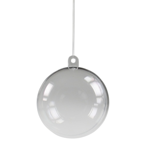 Bola plástico transparente 2 partes 10cm