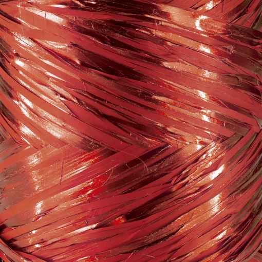 Ráfia em Rolo Metal Raphia 15mmx200m Vermelho