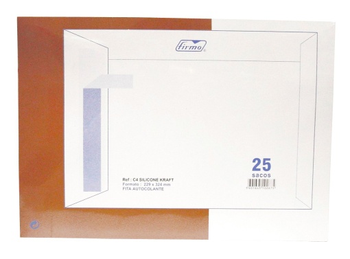 Envelope tipo saco C4 229x324mm silicone kraft - 25 unidades