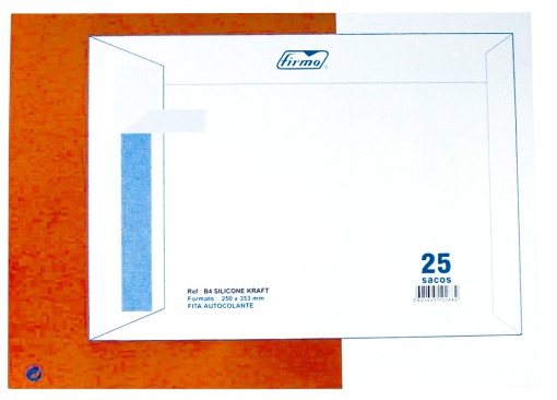 Envelope tipo saco B4 250x353mm silicone kraft - 25 unidades