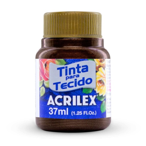 Tinta para Tecido Metálica ACRILEX Castanho 531 37ml