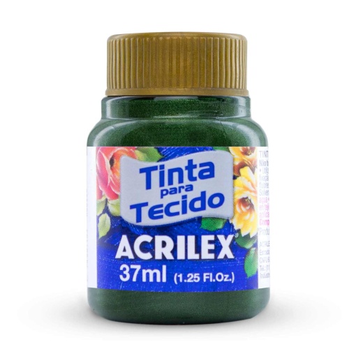 Tinta para Tecido Metálica ACRILEX Verde Oliva 545 37ml