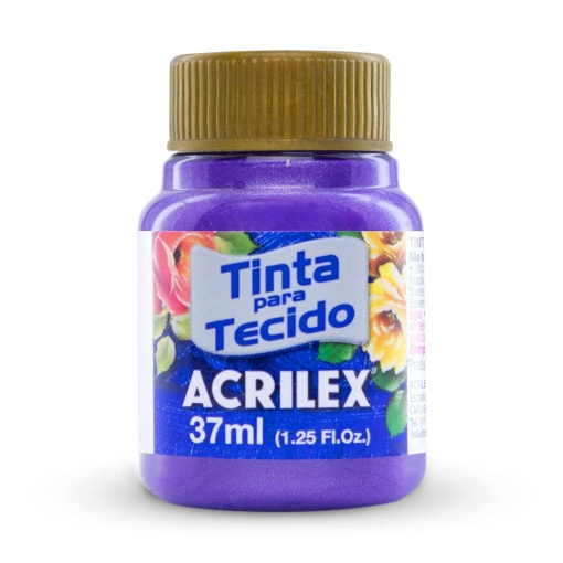 Tinta para Tecido Metálica ACRILEX Violeta 516 37ml