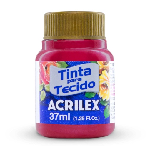 Tinta para Tecido Metálica ACRILEX Cereja 826 37ml