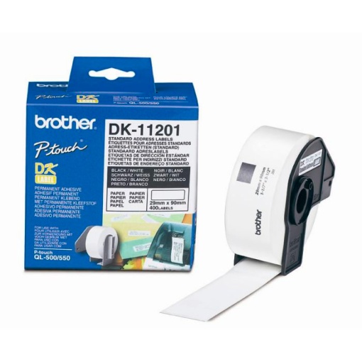 Etiquetas Térmicas BROTHER Dk-11201 29x90mm Branco 400 unidades Ql500/550/700