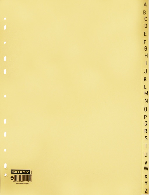 Separador Cartolina A4 Alfabético A-Z SIMPLY Creme