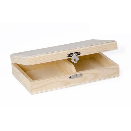 CAIXA DE MADEIRA PARA 2 BARALHOS DE CARTAS 15X11X4CM 87121