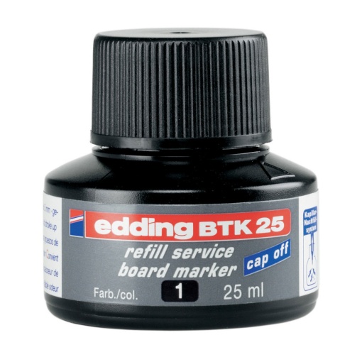 Tinta para Marcador de Quadro Branco EDDING BTK25 Preto 25ml