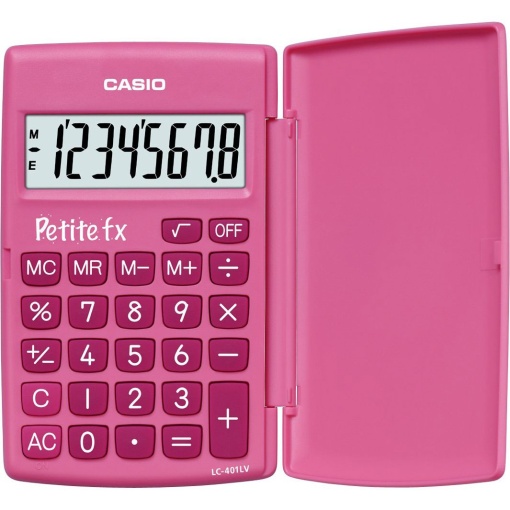 Calculadora de Bolso CASIO LC-401lV Rosa 8 Dígitos