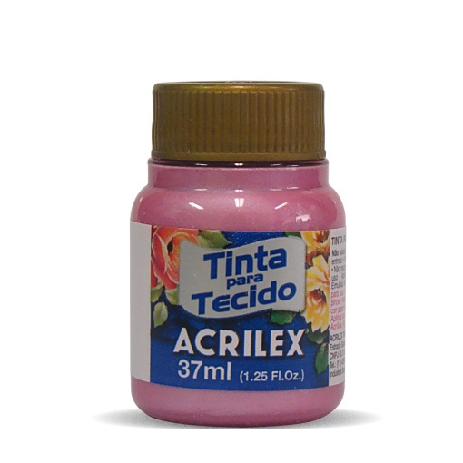 Tinta para Tecido Metálica ACRILEX Rosa 537 37ml