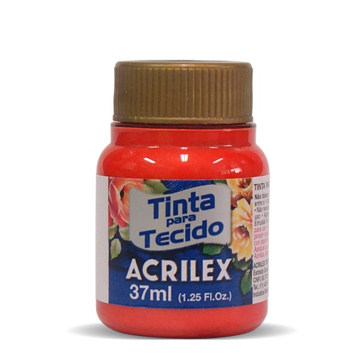 Tinta para Tecido Metálica ACRILEX Vermelho Fogo 507 37ml