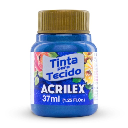 Tinta para Tecido Metálica ACRILEX Azul Mar 535 37ml